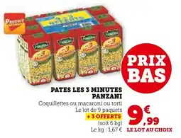 Super U Pates les 3 minutes panzani offre