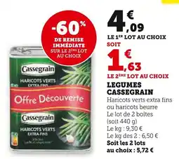 Super U Legumes cassegrain offre