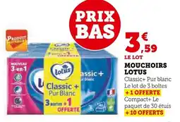 Super U Mouchoirs lotus offre