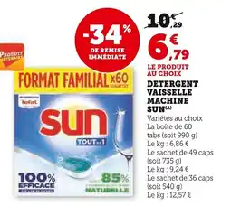 Super U Detergent vaisselle machine sun offre