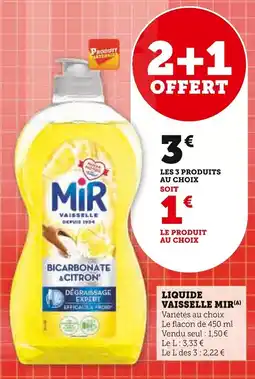 Super U Liquide vaisselle mir offre