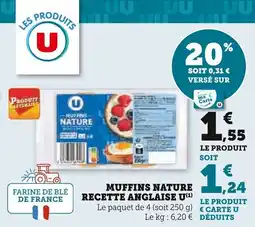 Super U Muffins nature recette anglaise u offre