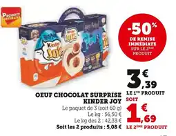 Super U Oeuf chocolat surprise kinder joy offre