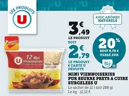 Super U Mini viennoiseries pur beurre prets a cuire surgelees u offre