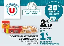 Super U Cookies maxi pepites de chocolat u offre