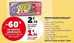 Super U Petits filous yoplait offre