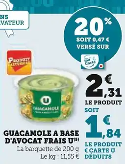 Super U Guacamole a base d'avocat frais u offre