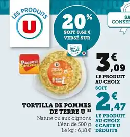 Super U Tortilla de pommes de terre u offre