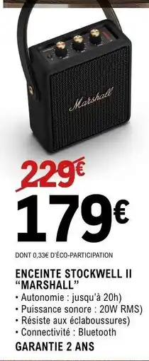 E.Leclerc ENCEINTE STOCKWELL II MARSHALL offre