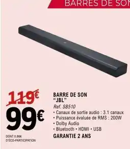 E.Leclerc BARRE DE SON “JBL” offre