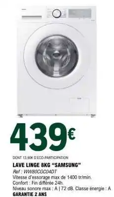 E.Leclerc LAVE LINGE 8KG SAMSUNG offre