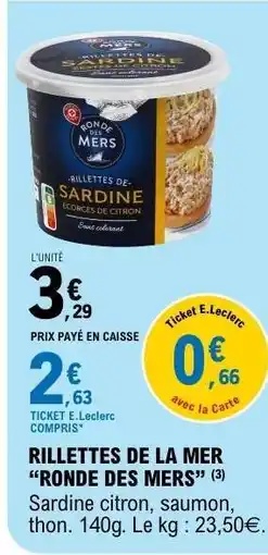 E.Leclerc RILLETTES DE LA MER “RONDE DES MERS” offre