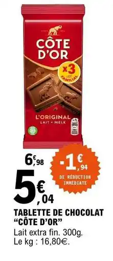 E.Leclerc TABLETTE DE CHOCOLAT “CÔTE D’OR” offre