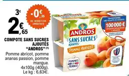 E.Leclerc COMPOTE SANS SUCRES AJOUTÉS “ANDROS” offre