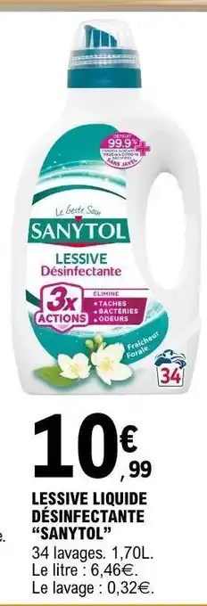 E.Leclerc LESSIVE LIQUIDE DÉSINFECTANTE 'SANYTOL' offre