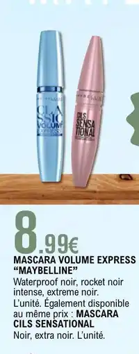 E.Leclerc MASCARA VOLUME EXPRESS 'MAYBELLINE' offre