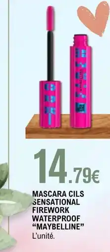 E.Leclerc Mascara Cils Sensational Firework Waterproof 'Maybelline' offre