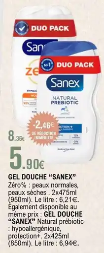 E.Leclerc Gel Douche Sanex offre