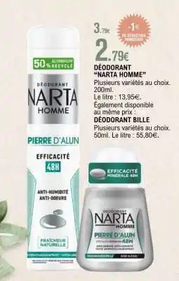 E.Leclerc Déodorant Narta Homme offre