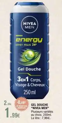 E.Leclerc Gel Douche Nivea Men offre
