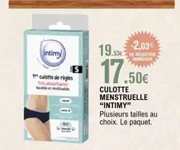 E.Leclerc CULOTTE MENSTRUELLE “INTIMY” offre