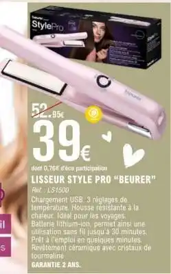 E.Leclerc LISSEUR STYLE PRO “BEURER” offre