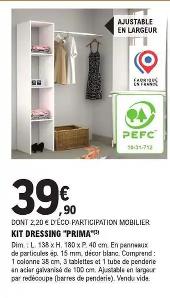 E.Leclerc KIT DRESSING PRIMA offre