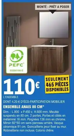E.Leclerc ENSEMBLE ANAIS 80 CM offre