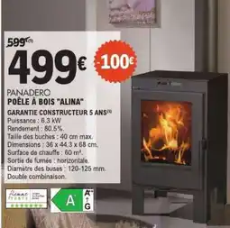 E.Leclerc PANADERO POÊLE À BOIS ALINA offre