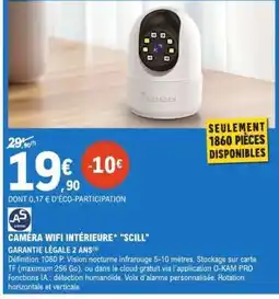 E.Leclerc CAMERA WIFI INTÉRIEURE SCILL offre