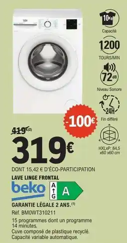 E.Leclerc Lave Linge Frontal Beko offre