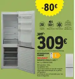 E.Leclerc RÉFRIGÉRATEUR COMBINÉ SHARP offre