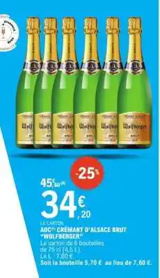 E.Leclerc AOC Crémant d'Alsace Brut 'Wolfberger' offre