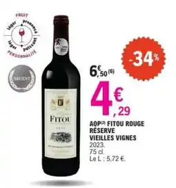 E.Leclerc AOP Fitou Rouge Réserve Vieilles Vignes offre