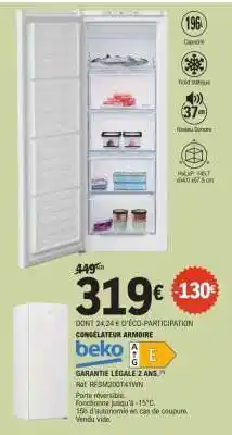 E.Leclerc Congélateur Armoire Beko offre