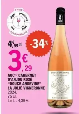 E.Leclerc AOC Cabernet d'Anjou Rosé 'Douce Angevine' La Jolie Vigneronne offre