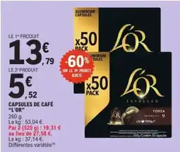 E.Leclerc CAPSULES DE CAFÉ “L’OR” offre