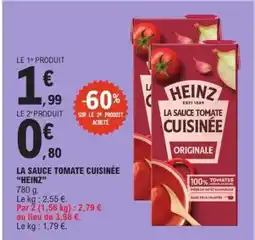 E.Leclerc LA SAUCE TOMATE CUISINÉE “HEINZ” offre