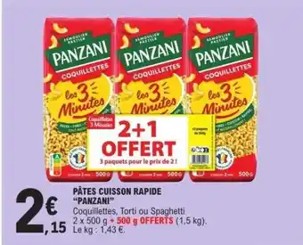 E.Leclerc Pâtes Cuisson Rapide 'Panzani' offre