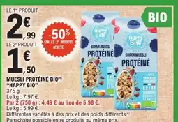E.Leclerc Muesli Protéiné Bio 'Happy Bio' offre