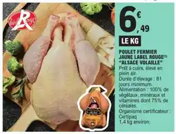 E.Leclerc POULET FERMIER JAUNE LABEL ROUGE offre