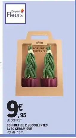 E.Leclerc COFFRET DE 2 SUCCULENTES AVEC CÉRAMIQUE offre