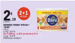 E.Leclerc HOUMOUS FORMAT SPECIAL 'BLINI' offre