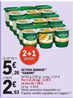 E.Leclerc ACTIVIA MANGUE DANONE offre