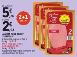 E.Leclerc Jambon Fumé Grill 'Pettigas' offre