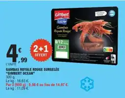 E.Leclerc GAMBAS ROYALE ROUGE SURGELÉE “GIMBERT OCÉAN” offre
