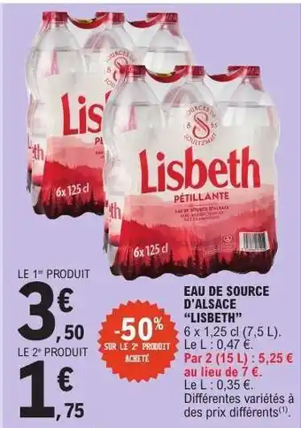 E.Leclerc Eau de Source d'Alsace 'Lisbeth' offre