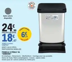 E.Leclerc POUBELLE À PÉDALE 18L 'HOMESIDE' offre