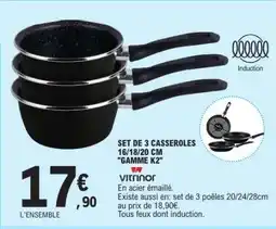 E.Leclerc SET DE 3 CASSEROLES 16/18/20 CM GAMME K2 offre