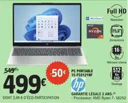 E.Leclerc PC PORTABLE 15-FC0121NF offre